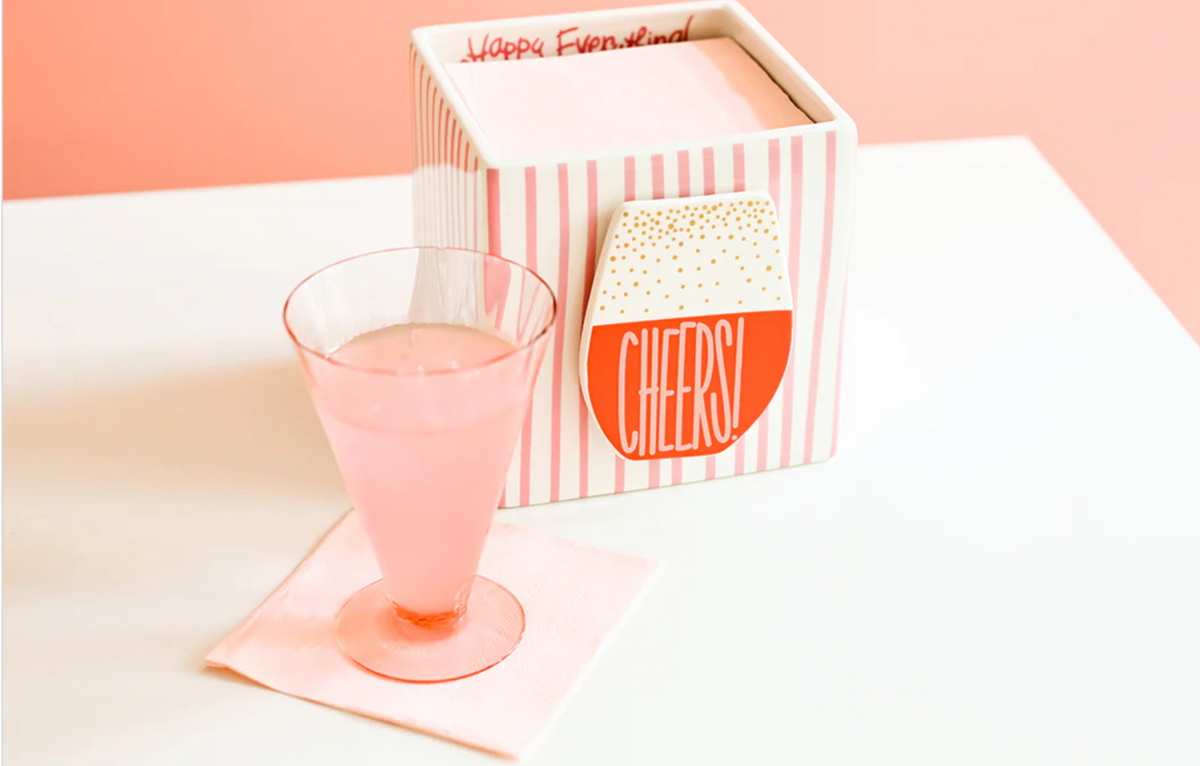 Pink Skinny Stripe Medium Mini Nesting Cube