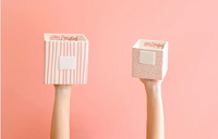 Pink Skinny Stripe Medium Mini Nesting Cube