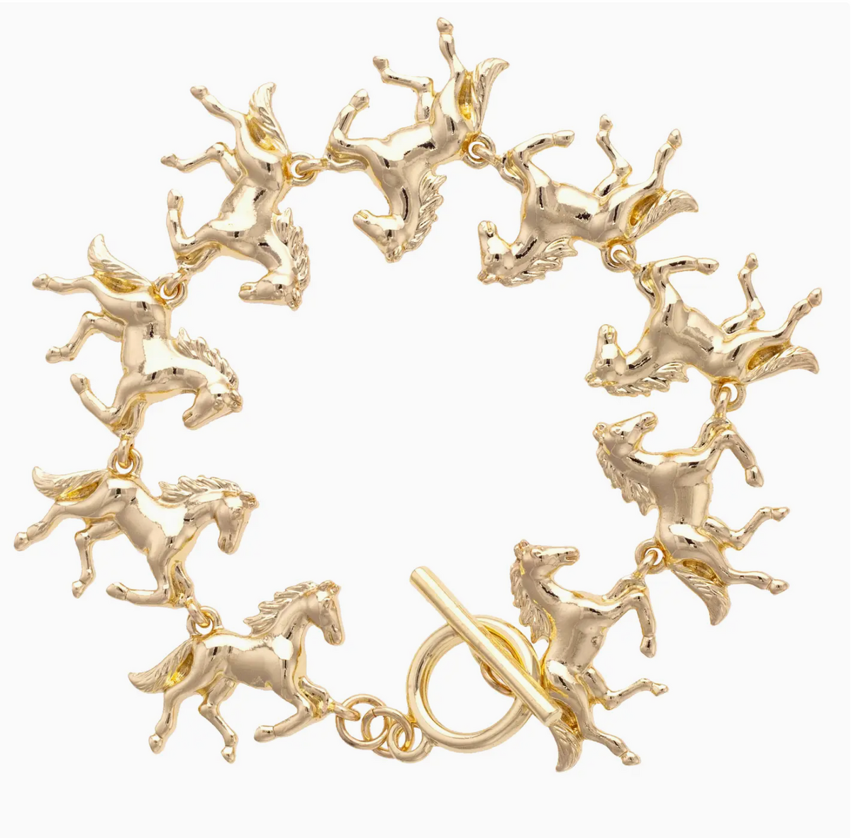 Stallion Herd Toggle Bracelet in Shiny Gold