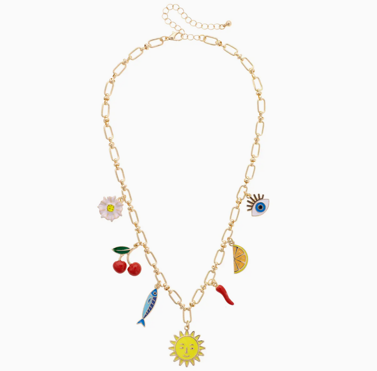 Mediterranean Icons Charm Necklace in Multi