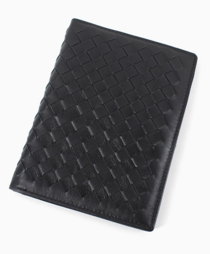 Leather Woven Passport Holder