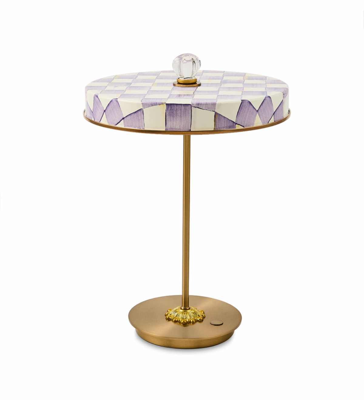 Violet Check LED Rechargeable Disk Table Lamp