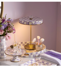 Violet Check LED Rechargeable Disk Table Lamp