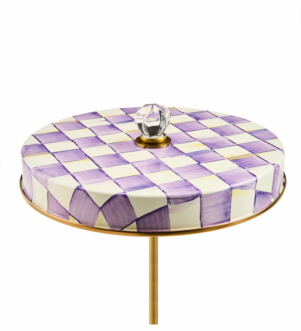 Violet Check LED Rechargeable Disk Table Lamp