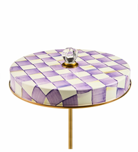 Violet Check LED Rechargeable Disk Table Lamp