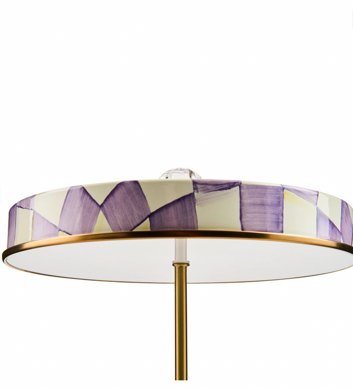 Violet Check LED Rechargeable Disk Table Lamp