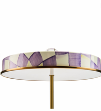 Violet Check LED Rechargeable Disk Table Lamp