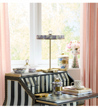 Violet Check LED Rechargeable Disk Table Lamp