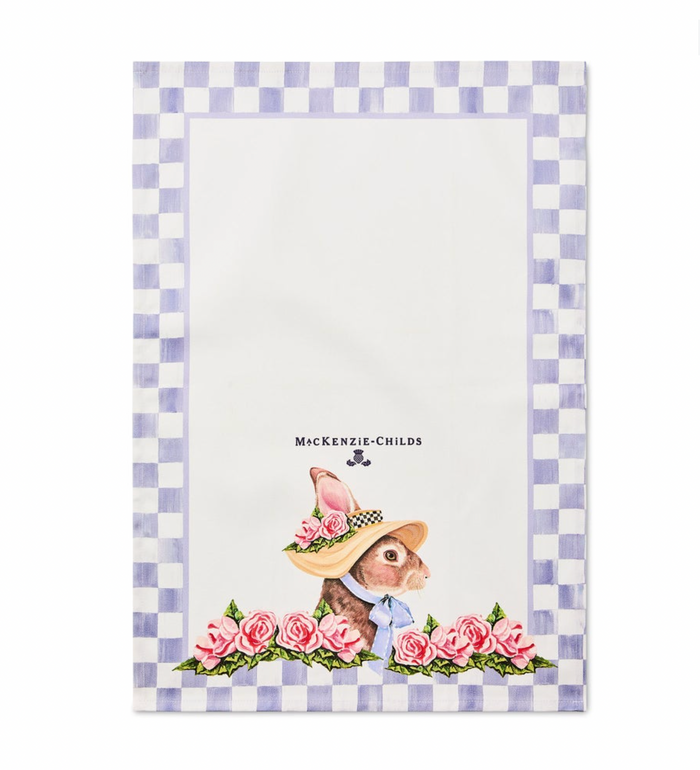 Rabbit with Bonnet Printed Dish Towel