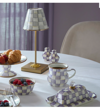 Violet Check Salt & Pepper Shakers