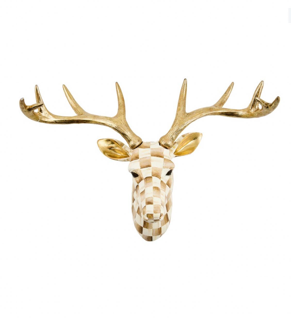 Mocha Check Small Deer Wall Decor