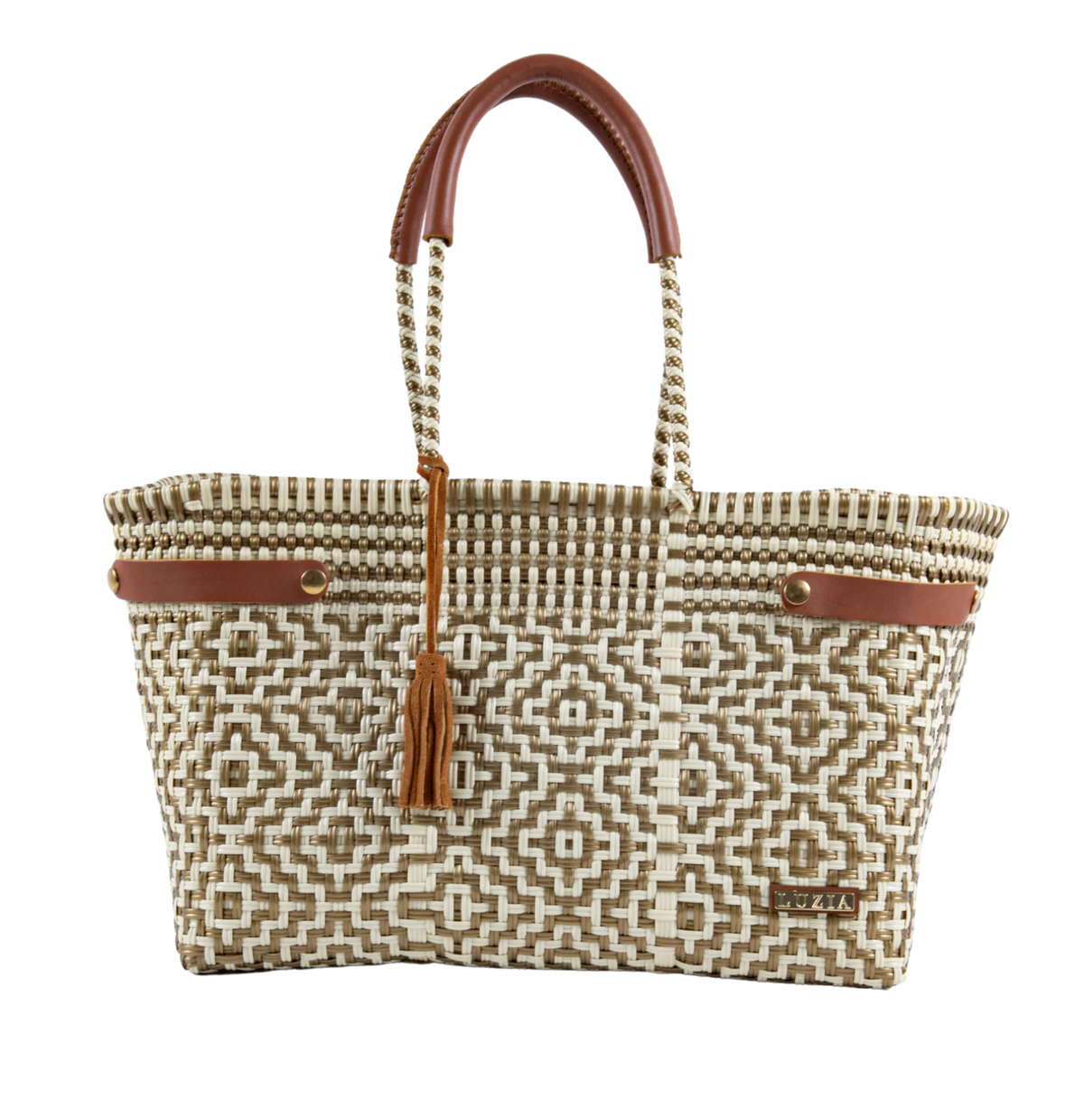 Open Basket Jumbo Cross Diamond White Gold Handbag