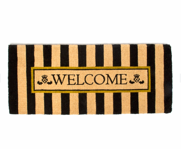 Welcome Awning Stripe Double Door Entrance Mat