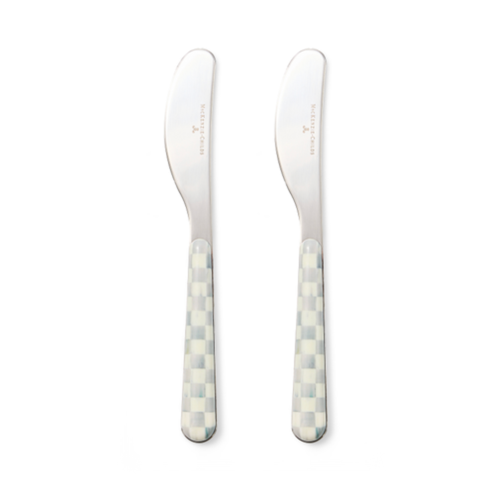 Sterling Check Bistro Spreaders, Set of 2
