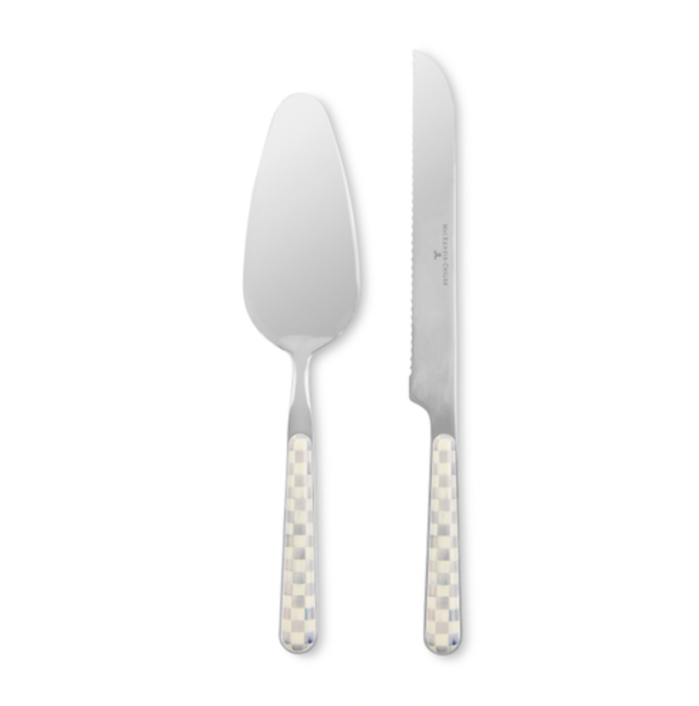 Sterling Check Bistro Cake Serving Set