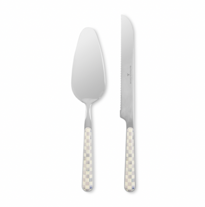 Sterling Check Bistro Cake Serving Set
