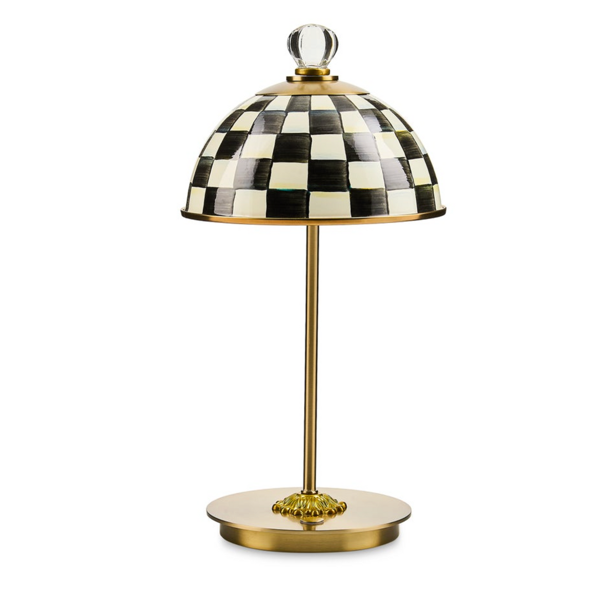Courtly Check LED Rechargeable Dome Table Lamp