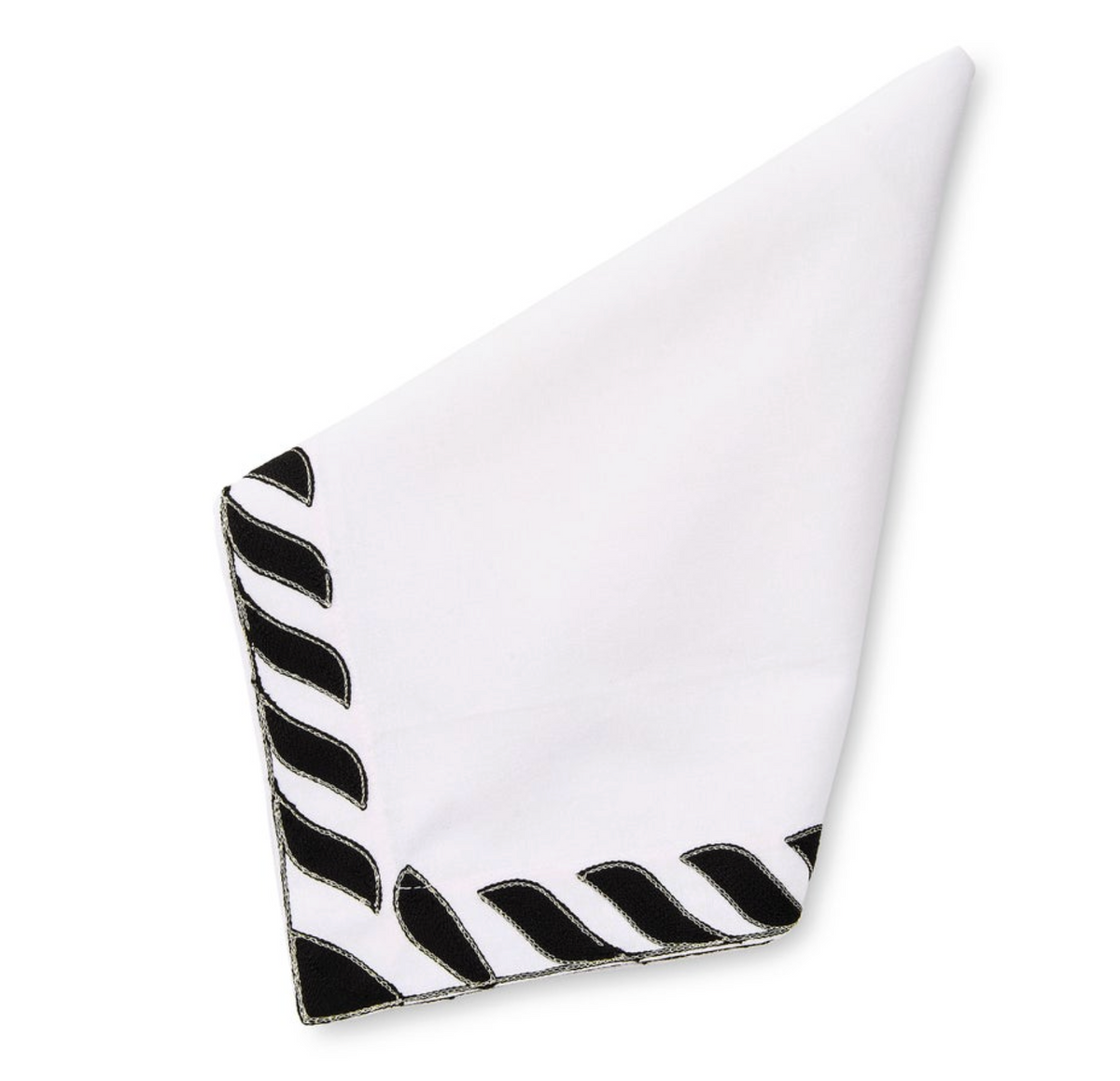 Black and White Rope Border Napkin