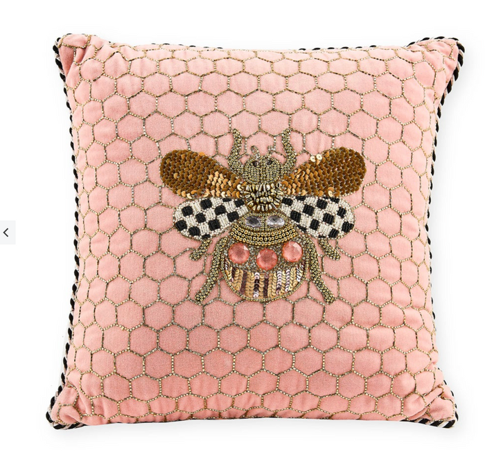 Queen Bee Pink Throw Pillow