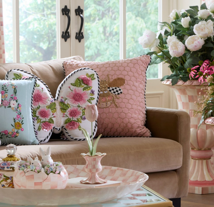 Queen Bee Pink Throw Pillow
