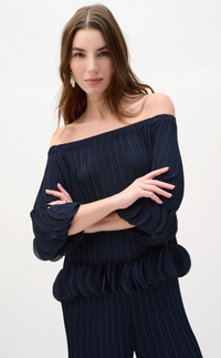 Georgette Off Shoulder Pleated Top