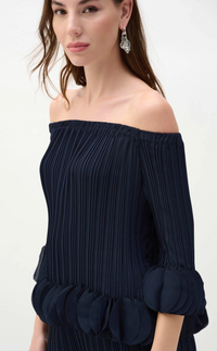 Georgette Off Shoulder Pleated Top
