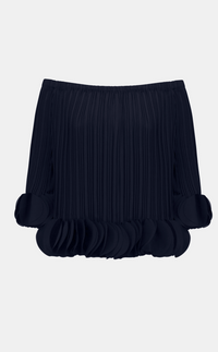Georgette Off Shoulder Pleated Top