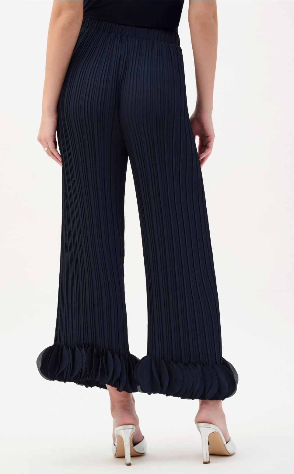 Georgette Wide Leg Pleated Pants