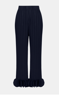Georgette Wide Leg Pleated Pants