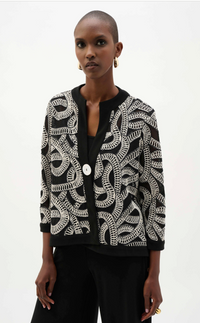 Novelty Mesh Abstract Print Swing Jacket