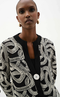 Novelty Mesh Abstract Print Swing Jacket