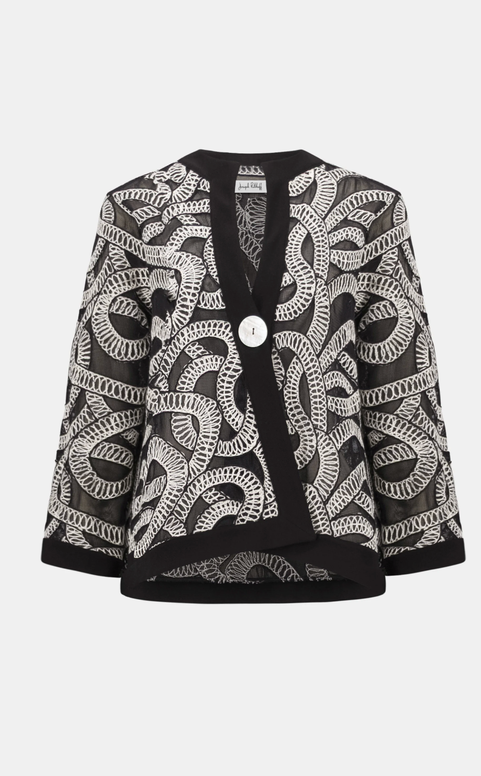 Novelty Mesh Abstract Print Swing Jacket