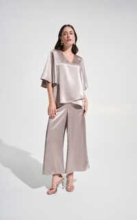 Satin Rhinestone Culotte Pants