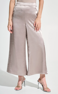 Satin Rhinestone Culotte Pants