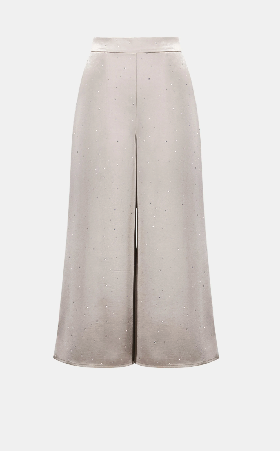 Satin Rhinestone Culotte Pants