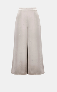 Satin Rhinestone Culotte Pants