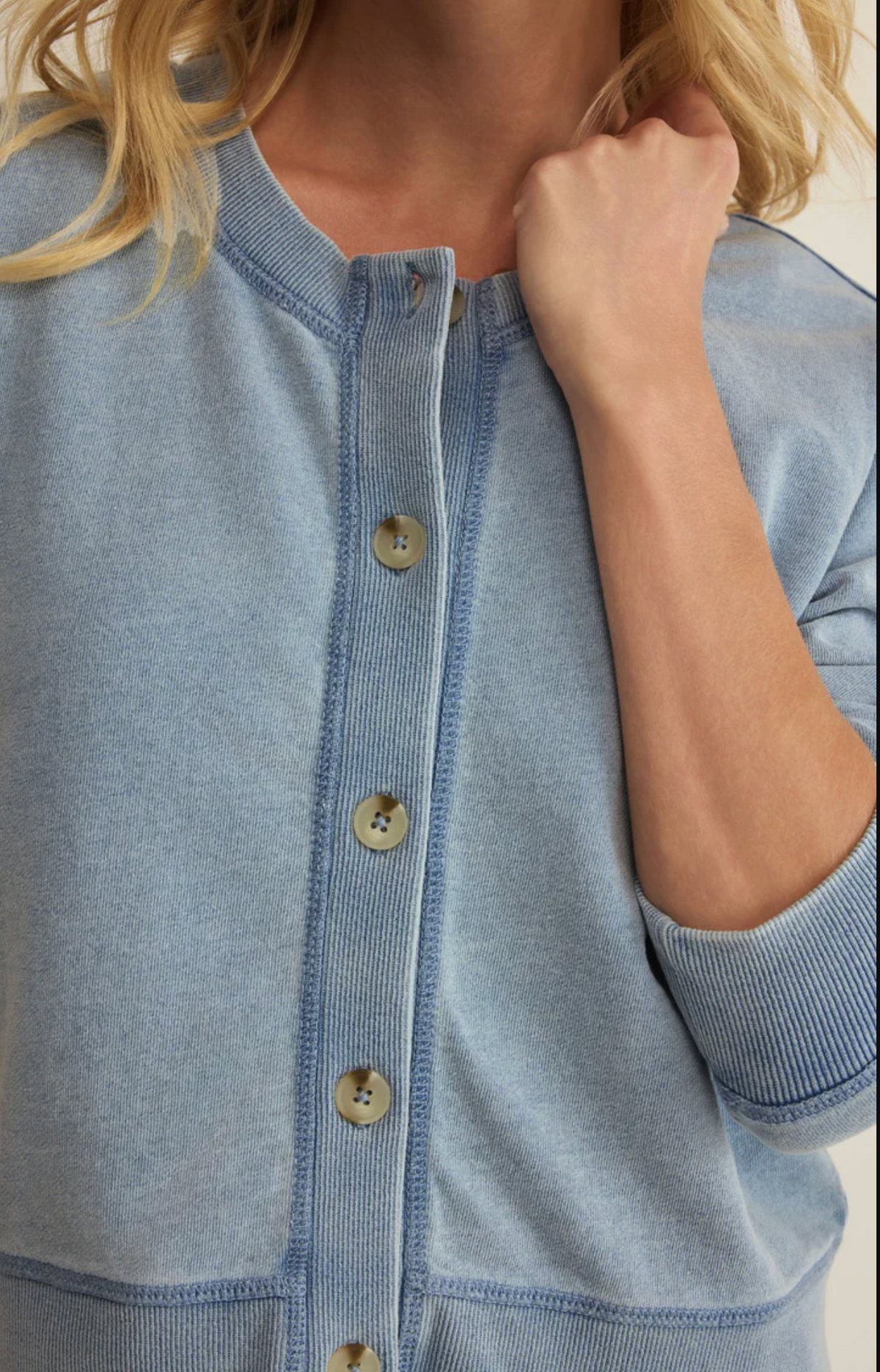 Daily Knit Denim Cardigan