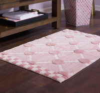 Pink Lattice & Dot Bath Rug