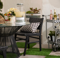 Courtly Check Printed Outdoor Lumbar Pillow