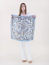Busy Paisley Satin Small Square Scarf