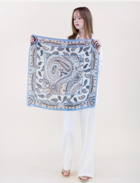 Busy Paisley Satin Small Square Scarf