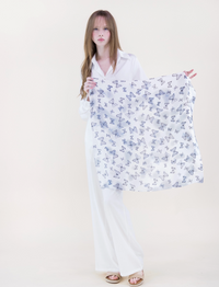 Butterfly Sky Dance Satin Small Square Scarf