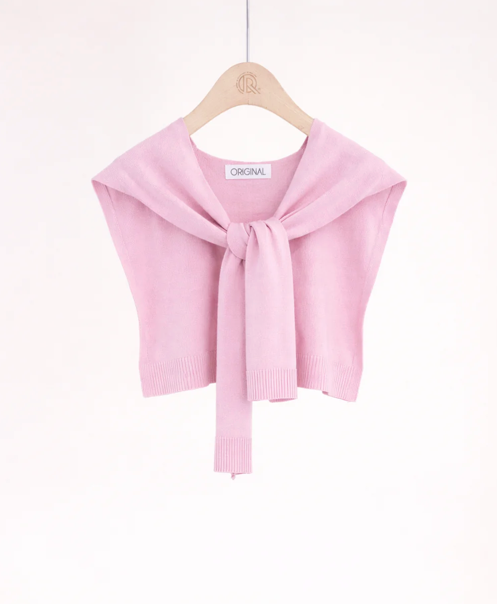 Solid Preppy Mock Sweater Wrap