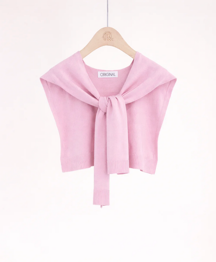 Solid Preppy Mock Sweater Wrap