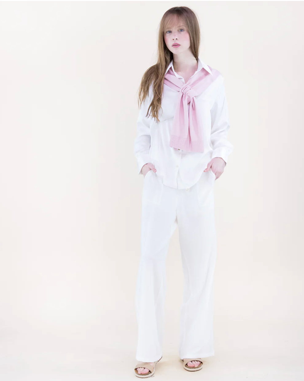Solid Preppy Mock Sweater Wrap