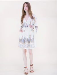 Artisan Two Tone Embroidery Midi Dress