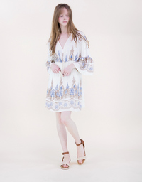 Artisan Two Tone Embroidery Midi Dress