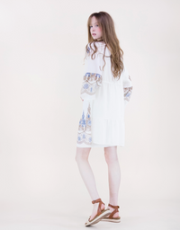 Artisan Two Tone Embroidery Midi Dress