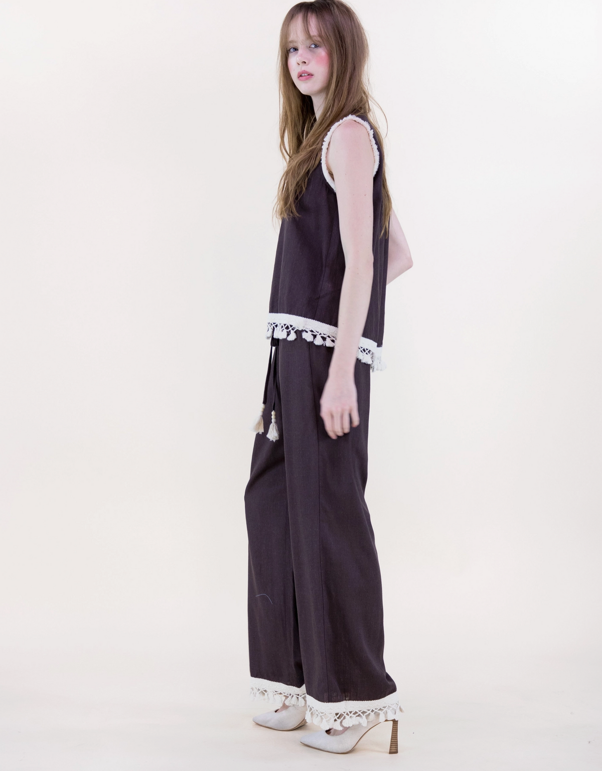 Isla Contrast Tassel Trim Square Blouse