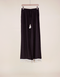 Isla Contrast Tassel Trim Wide Leg Trousers